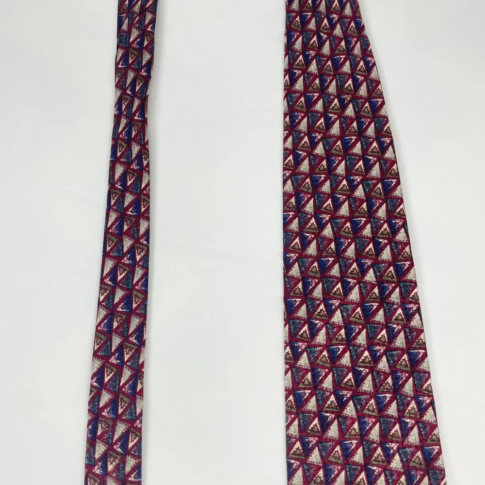Christian Dior Monsieur Silk Tie Vintage Abstract Triangle Print Geometric Retro